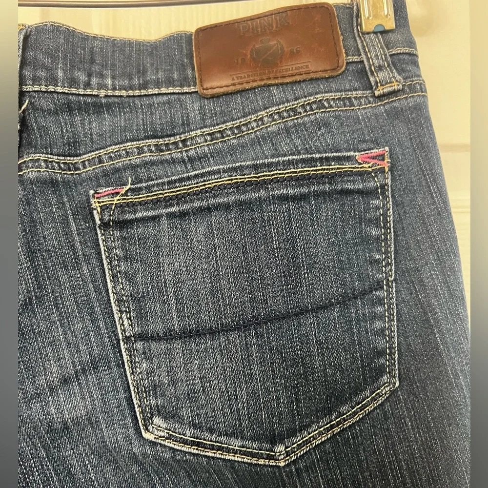 PINK Victoria's Secret Dark Blue Straight Leg Jeans - Picture 3 of 16